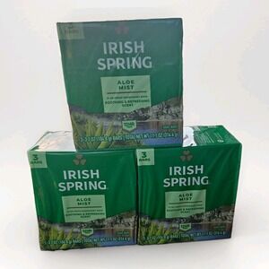 Irish Spring - Aloe Mist Bar Soap - 3 Pack (9 Bars Total)